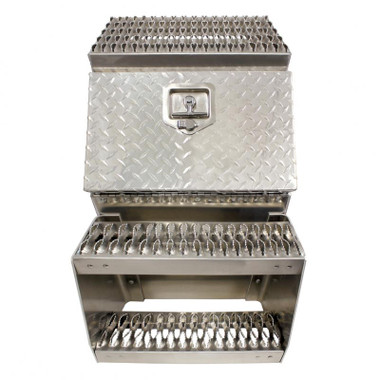 18" Diamond Plate Aluminum Saddle Tool Box With Step Questions & Answers
